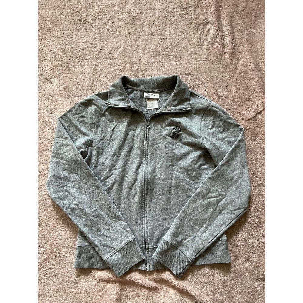 Walt Disney World Woman Fleece Zip Sweater Mickey Mouse Gray Sz Medium